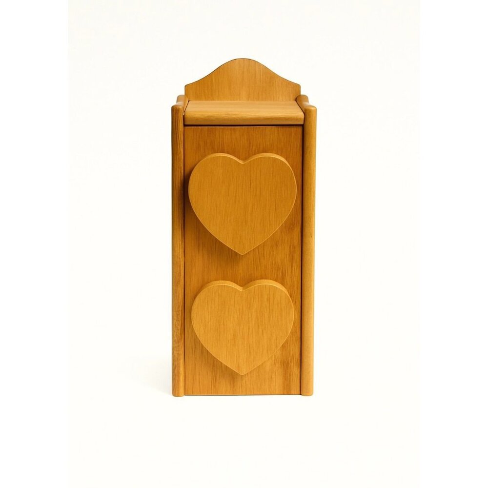 Solid Wood Tower Jewelry Storage Box Wooden Hearts Drawers Hinged Lid Hand Made